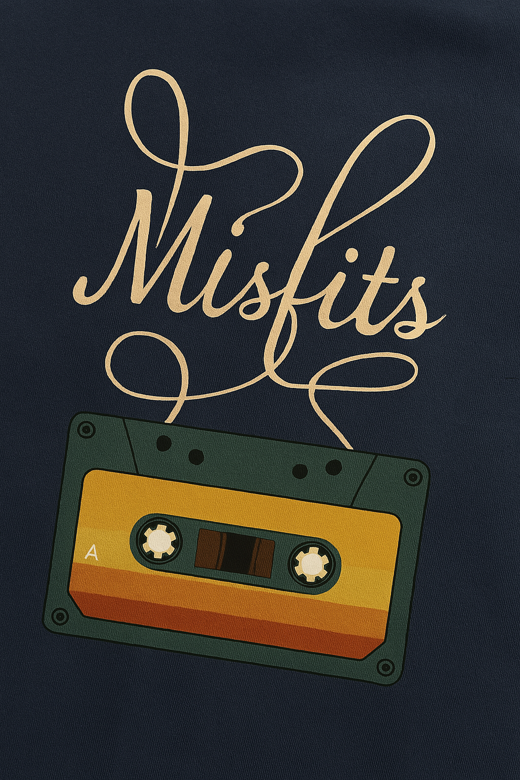 BLCKSHEEP Oversized Charcoal T-Shirt – Retro Misfits Cassette Back Print | Streetwear Essentials